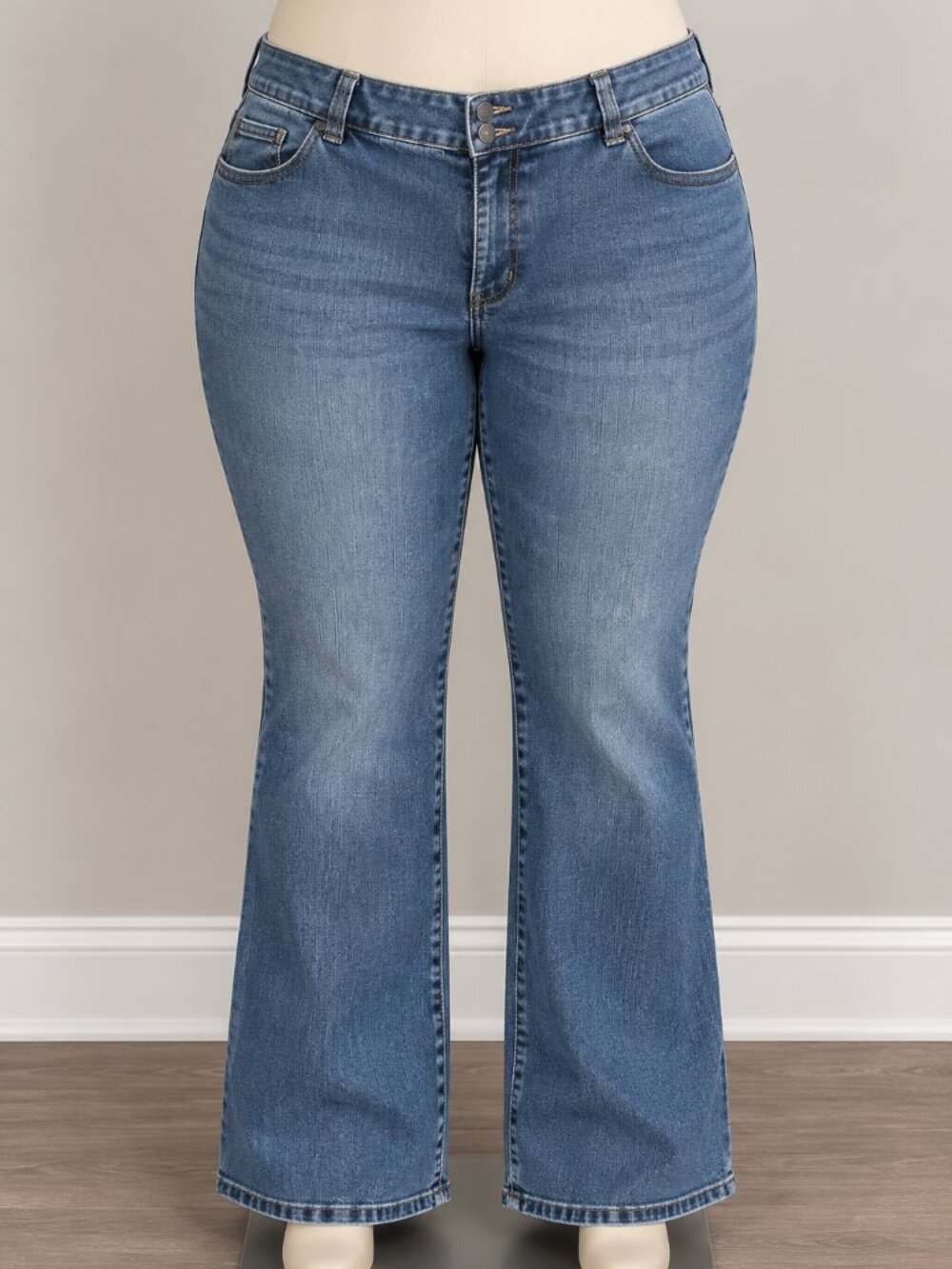 Lane Bryant Tighter Tummy Bootcut Jeans Size 24 Medium Wash Stretch Plus